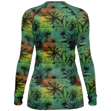 Chokefish™ Long Sleeve Rashguard Cannabis Woman's Shirt-006
